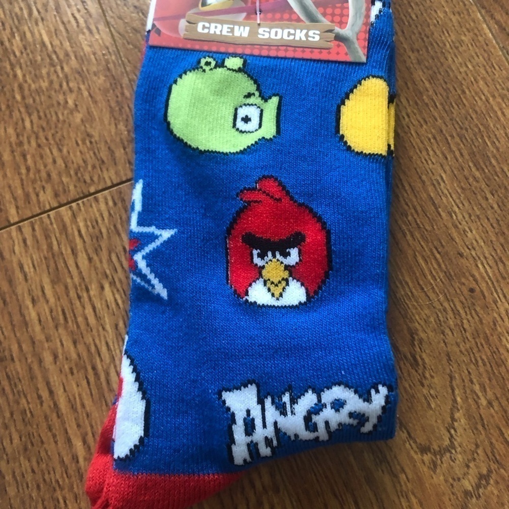Angry Birds blue face print crew socks
